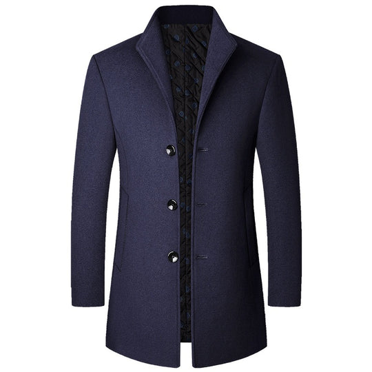 Herren Eleganter Kurzmantel aus Wollmischung mit gesteppter Innenlage und schlankem Stehkragen Shop Nory