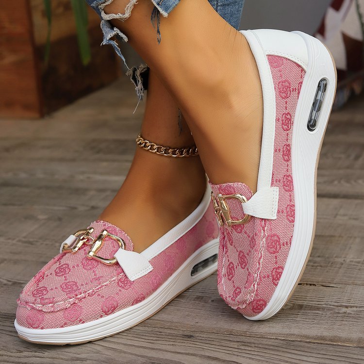 Damen Mokassin-Slipper mit luftgepolsterter Plateausohle und Zier-Bit Shop Nory