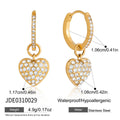 Damen Ohrhänger mit herzförmigem Kristallanhänger und hypoallergenem Edelstahl Shop Nory