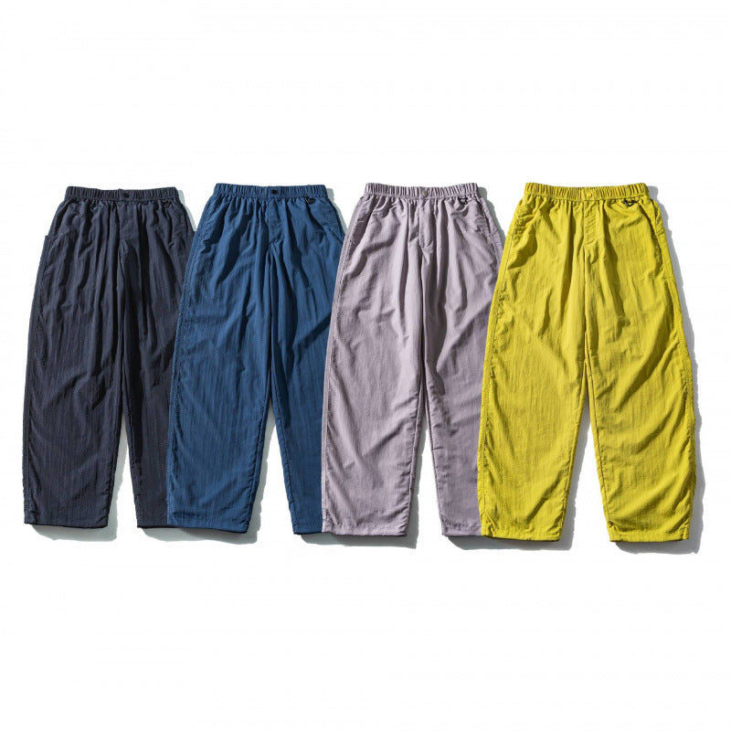 Unisex Weite Crinkle-Hose mit elastischem Tunnelzugbund, tiefem Schritt und Seitentaschen Shop Nory