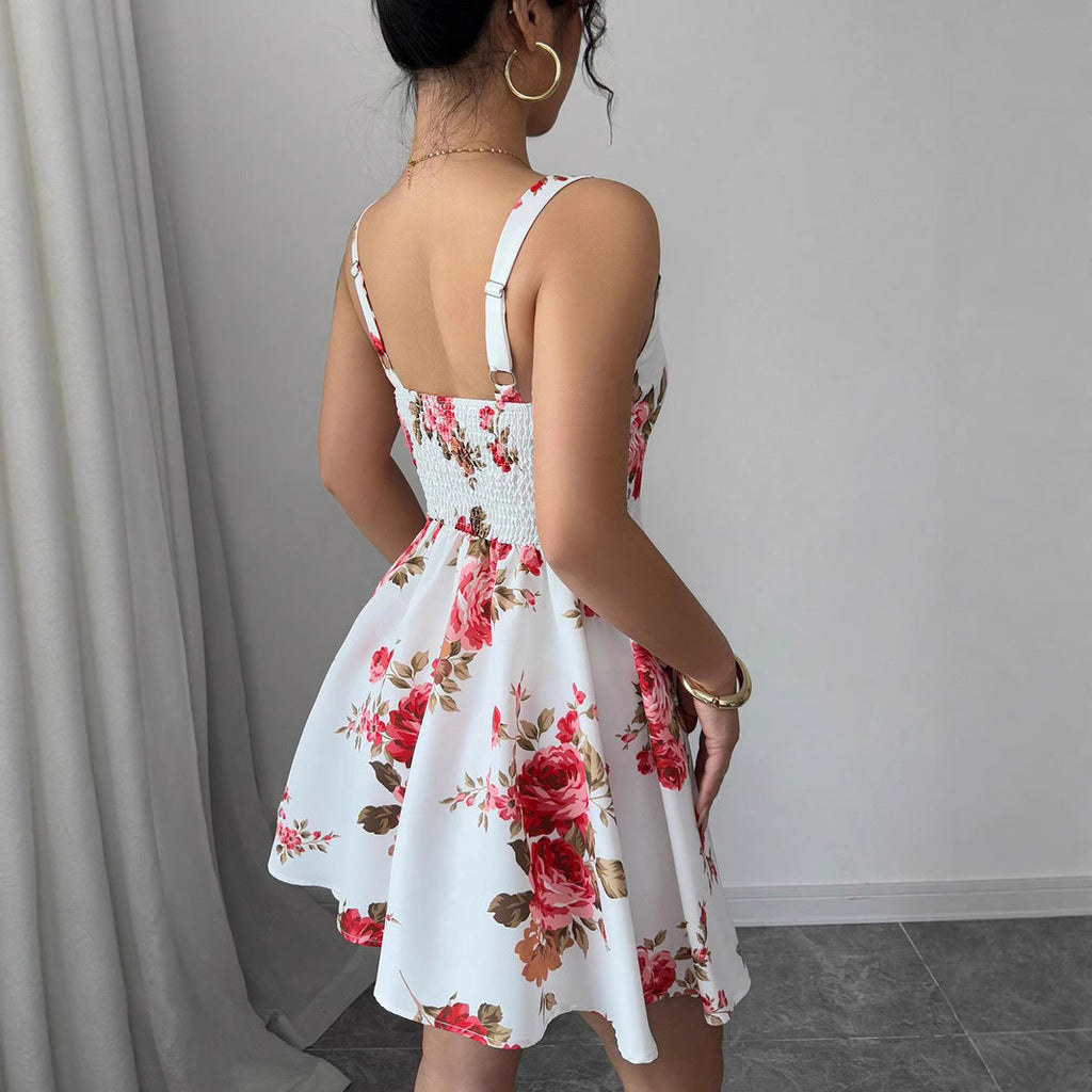 Damen Sommerliches Fit-and-Flare Kleid mit Blumenmuster Shopnory