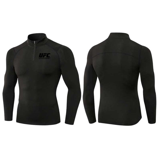 Herren eng anliegendes Kompressionsshirt mit kurzem Reißverschluss und langen Ärmeln Shop Nory