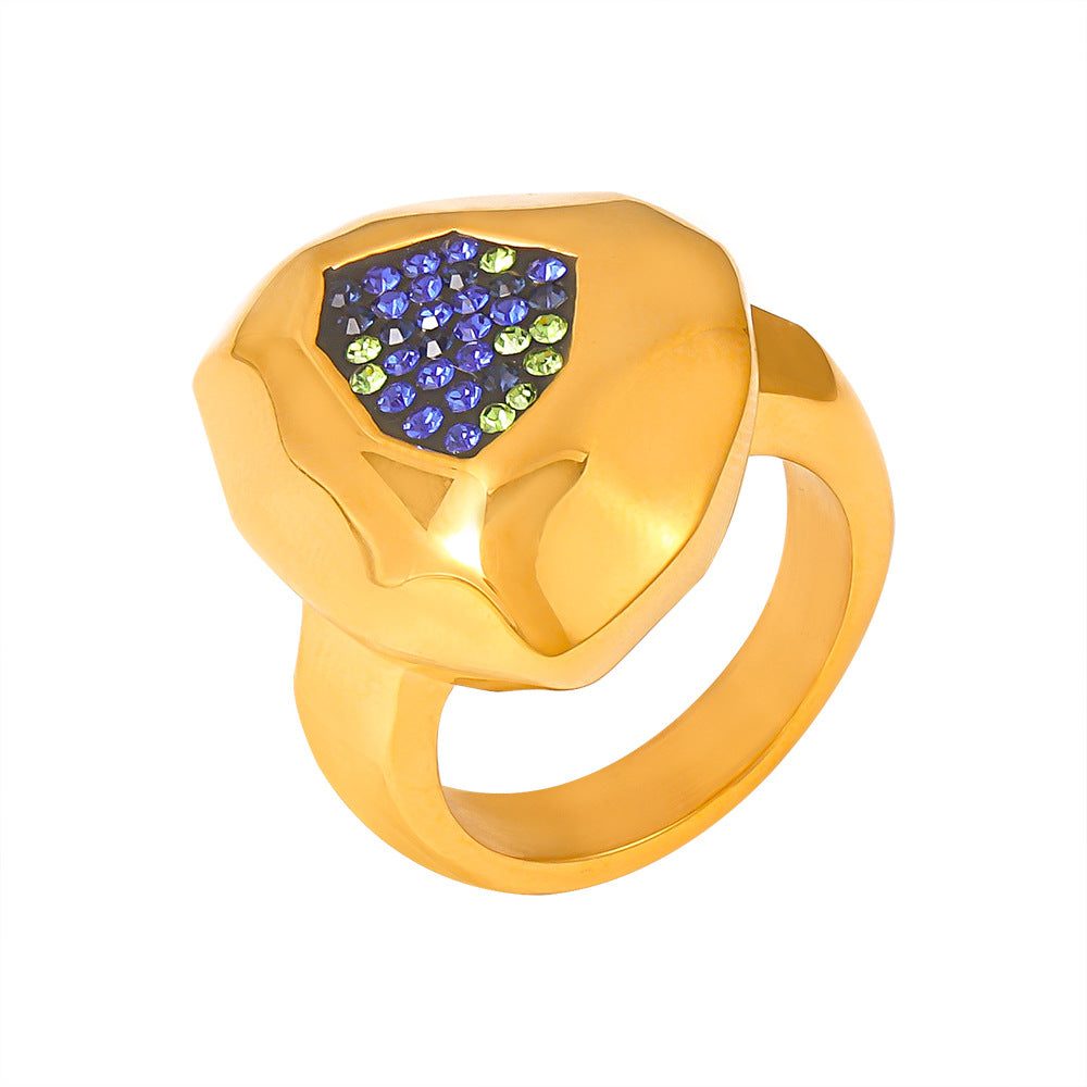 Damenring mit floralem Design und bunten Strasssteinen Shop Nory