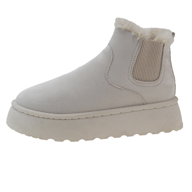 Damen Gefütterte Chelsea‑AnklShop Noryoots mit Faux‑Fur, elastischem Einsatz und Plateau‑Sohle Shop Nory