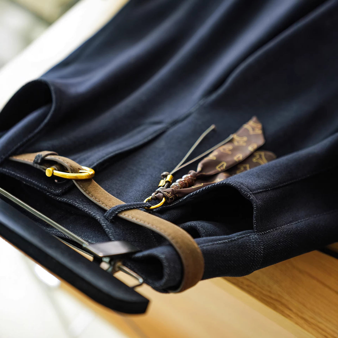 Damen Bequeme und modische Hose mit Gürtel Shop Nory