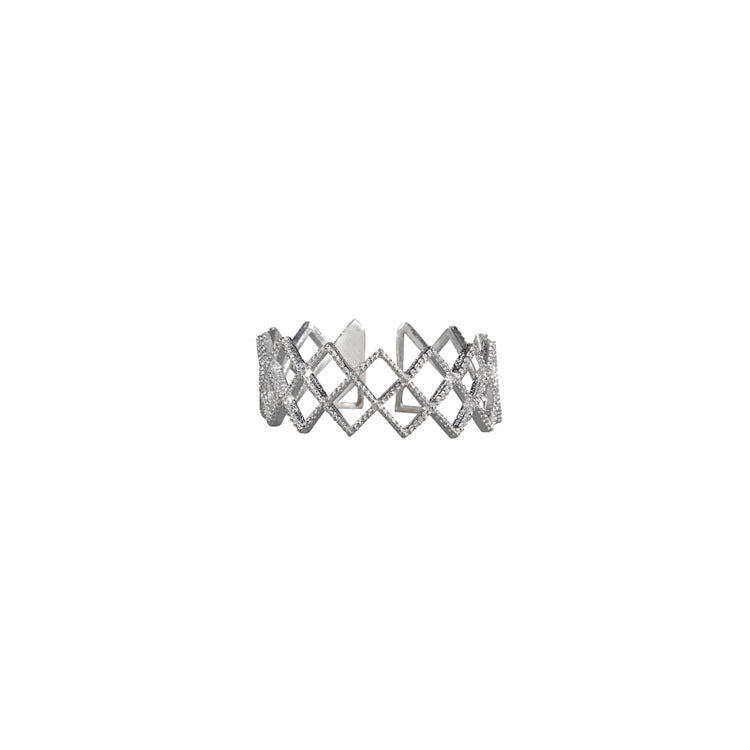 Damen zierlicher Rautenring aus hochwertigem Silber Shop Nory