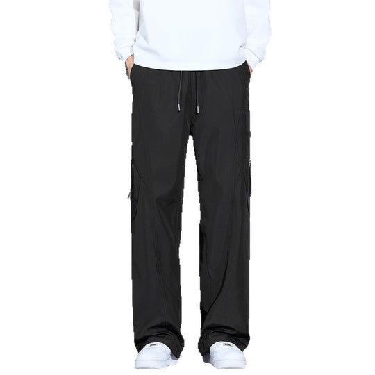 Herren Weite Cargo-Hose mit Kordelzug und Reißverschlusstaschen Shop Nory