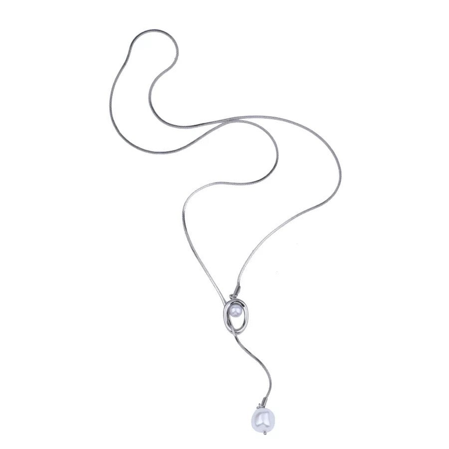 Damen Halskette mit elegantem Perlenanhänger und hochwertiger goldfarbener Kette Shop Nory