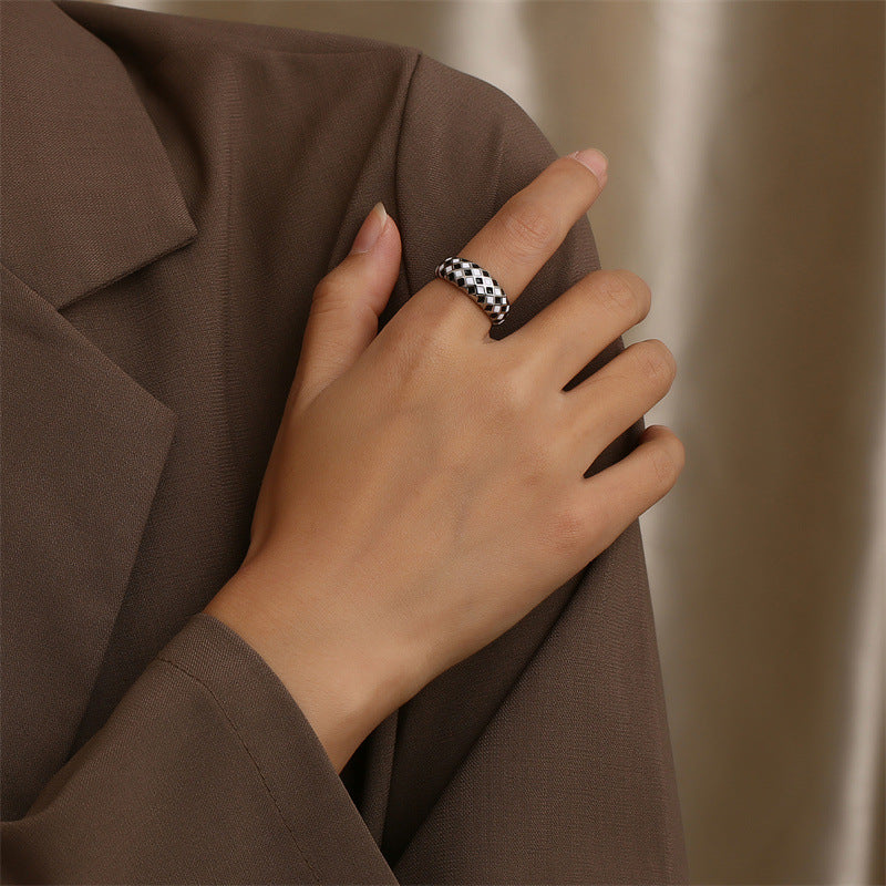 Damen Eleganter geometrischer Ring mit kunstvollem Design Shop Nory