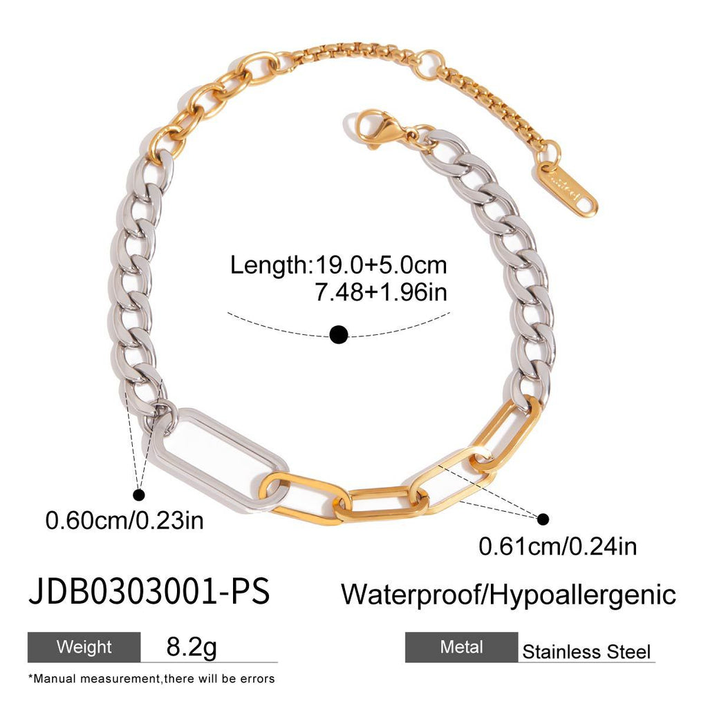 Damen Armband mit modernem Kettenmuster und verstellbarem Verschluss Shop Nory