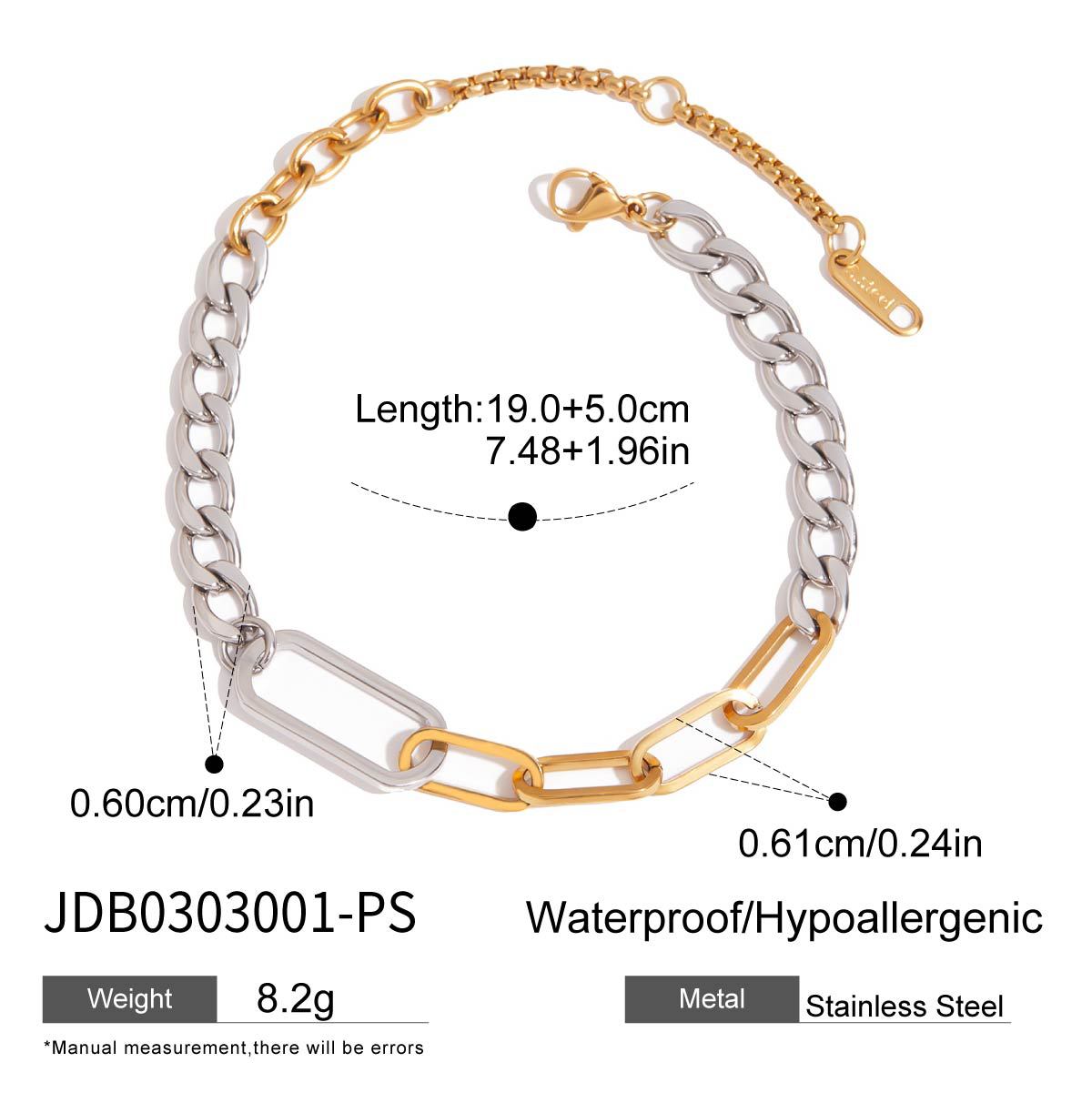 Damen Armband mit modernem Kettenmuster und verstellbarem Verschluss Shop Nory