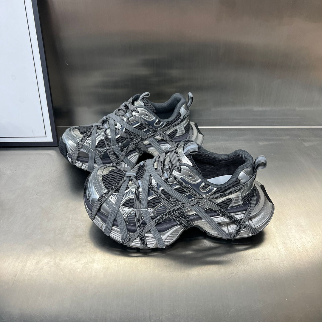 Damen Sportliche Hybrid Sneakers mit elastischer Netzstruktur und stabiler Gummisohle Shopnory
