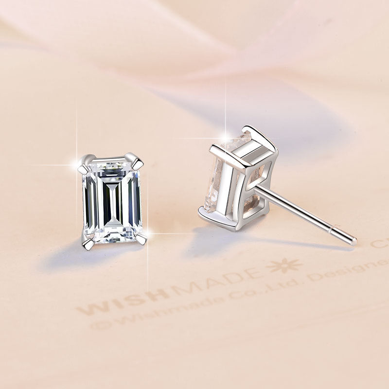 Damen Ohrstecker mit elegantem rechteckigem Kristall-Design Shop Nory