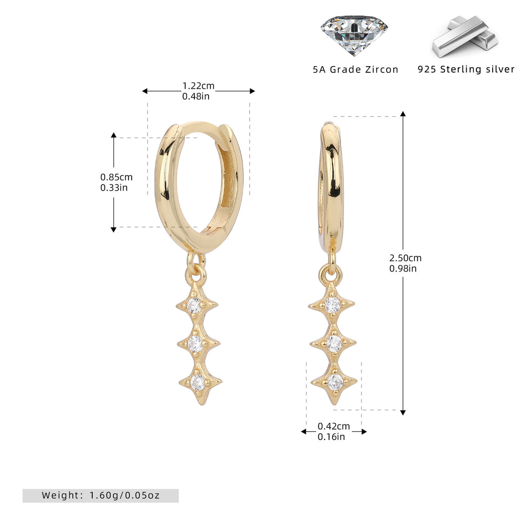 Damen Ohrhänger mit Zirkon-Anhängern aus hochwertigem 925 Sterlingsilber Shop Nory