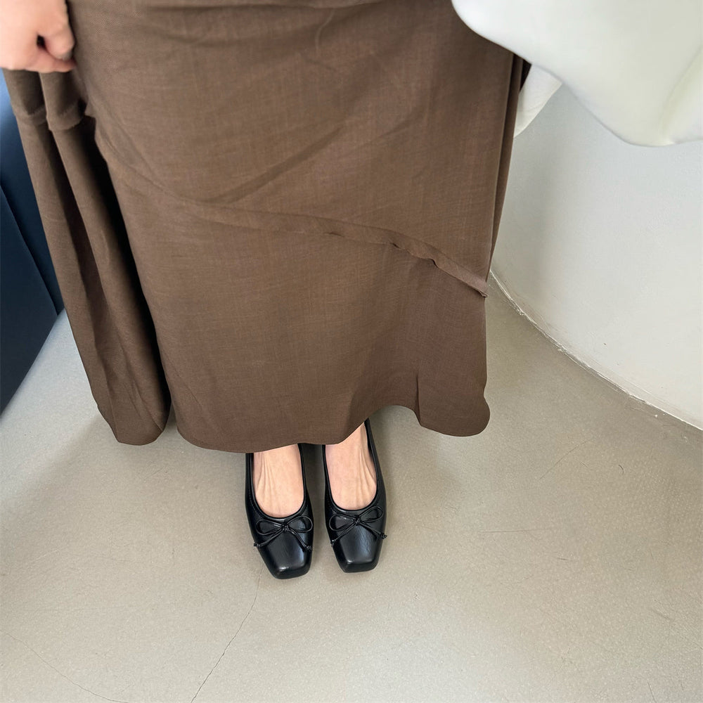 Damen klassisch geschnittene Ballerinas mit zierlichem Schleifenakzent und komfortabler Fußbettung