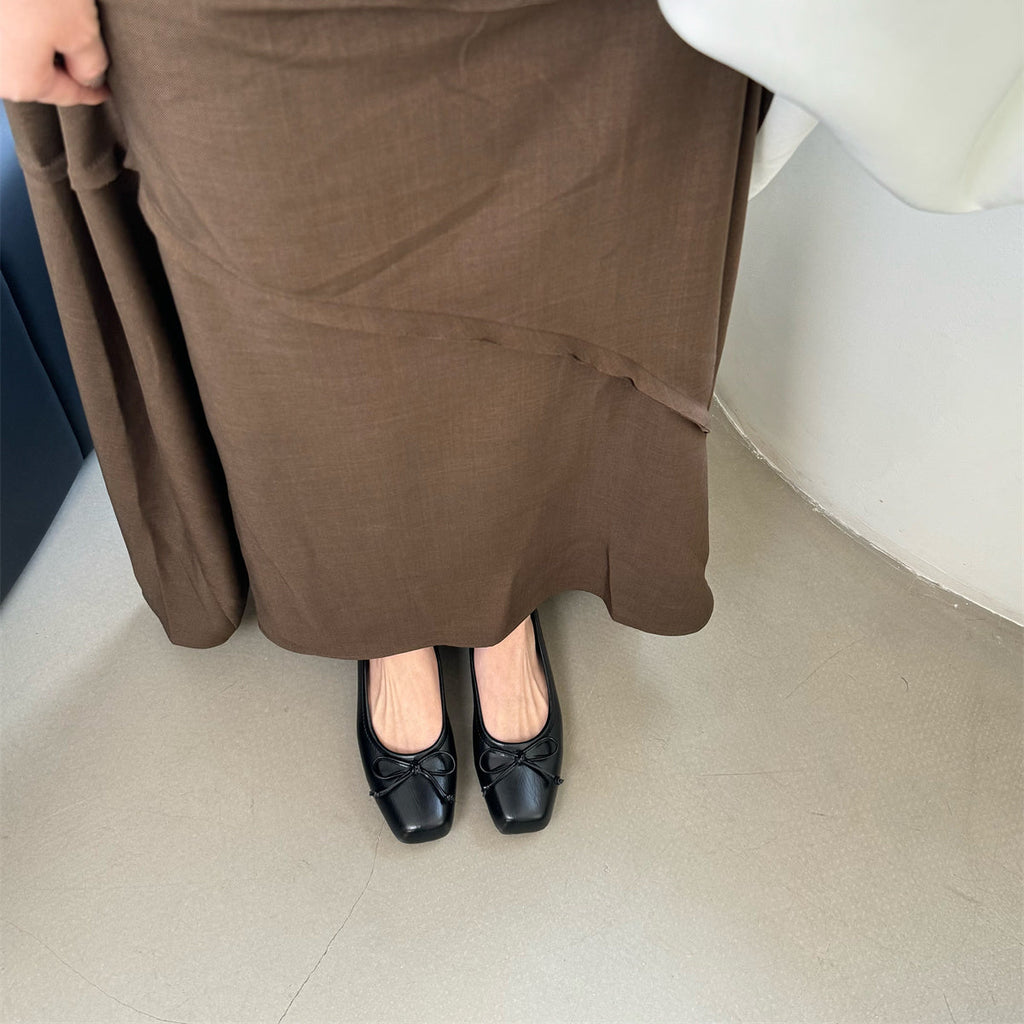Damen klassisch geschnittene Ballerinas mit zierlichem Schleifenakzent und komfortabler Fußbettung