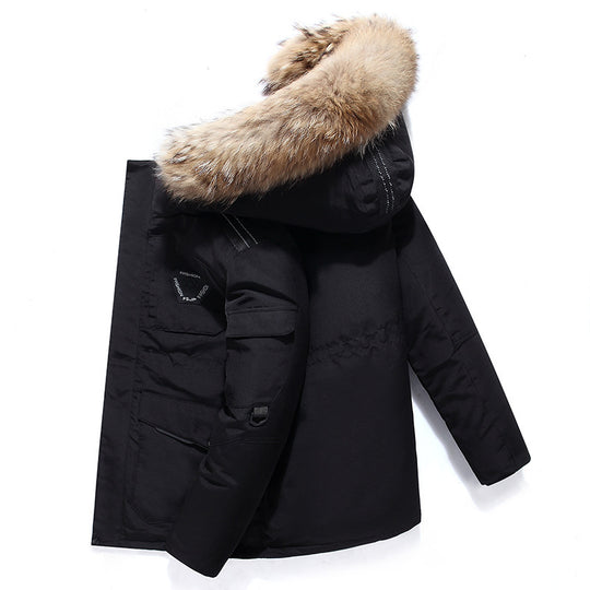 Herren Robuster Winterparka mit Kunstfellkapuze, wattierter Thermofütterung und Multifunktionstaschen Shop Nory