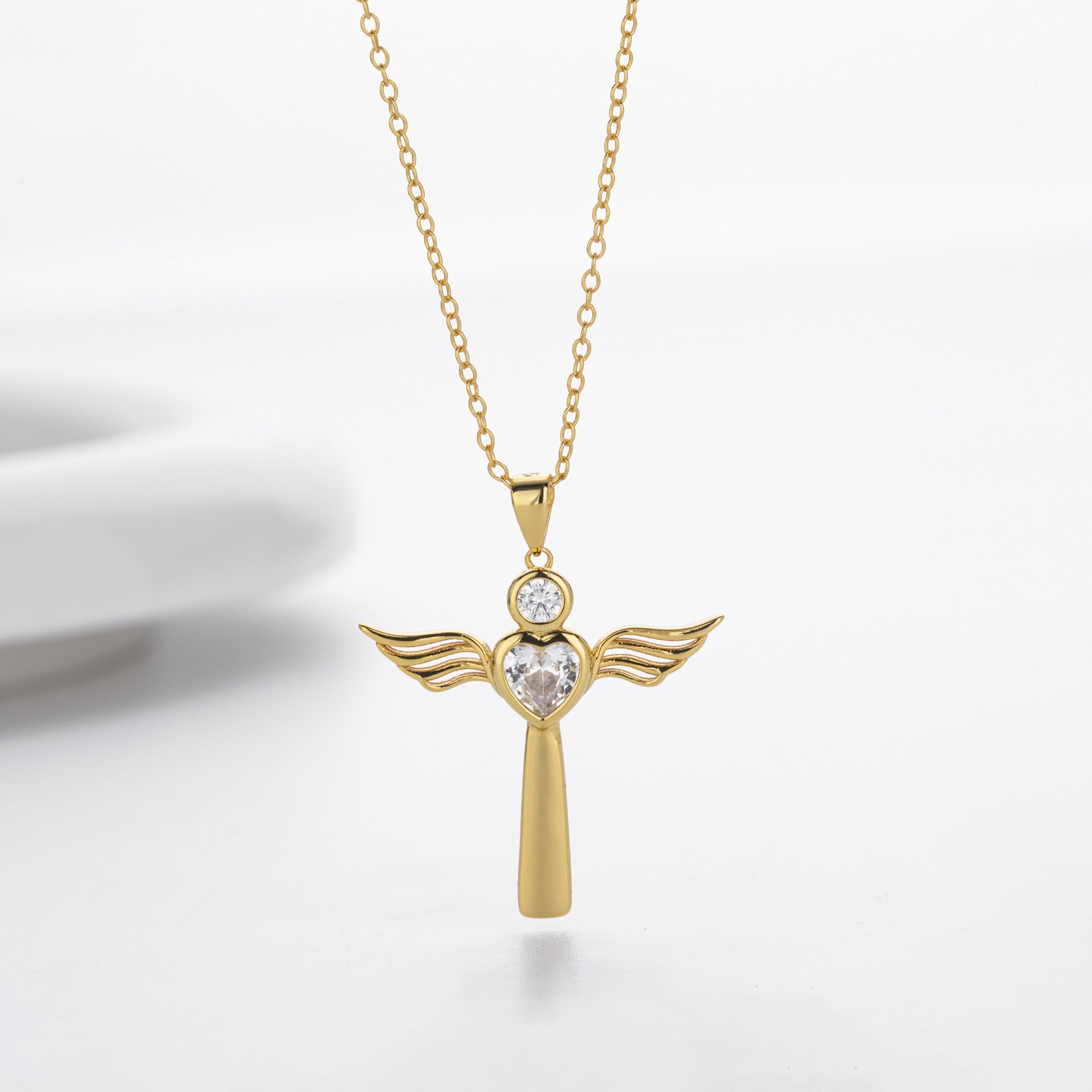 Damen Halskette mit Herz- und Flügeldesign aus 925 Sterling Silber Shop Nory