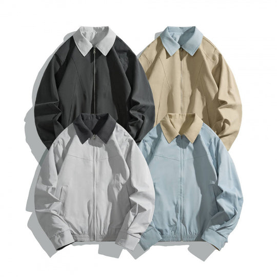 Unisex Kurz geschnittener Utility‑Blouson mit Kontrasthemdkragen und formgebenden Teilungsnähten Shop Nory