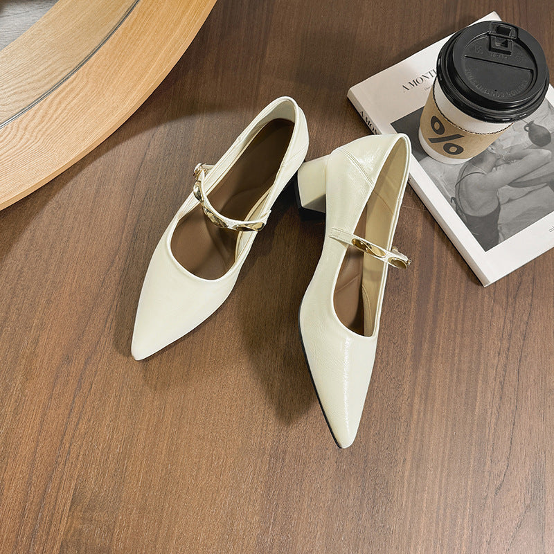 Damen Elegante Pumps mit modischem Riemen und komfortablem Blockabsatz