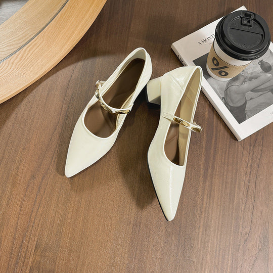 Damen Elegante Pumps mit modischem Riemen und komfortablem Blockabsatz