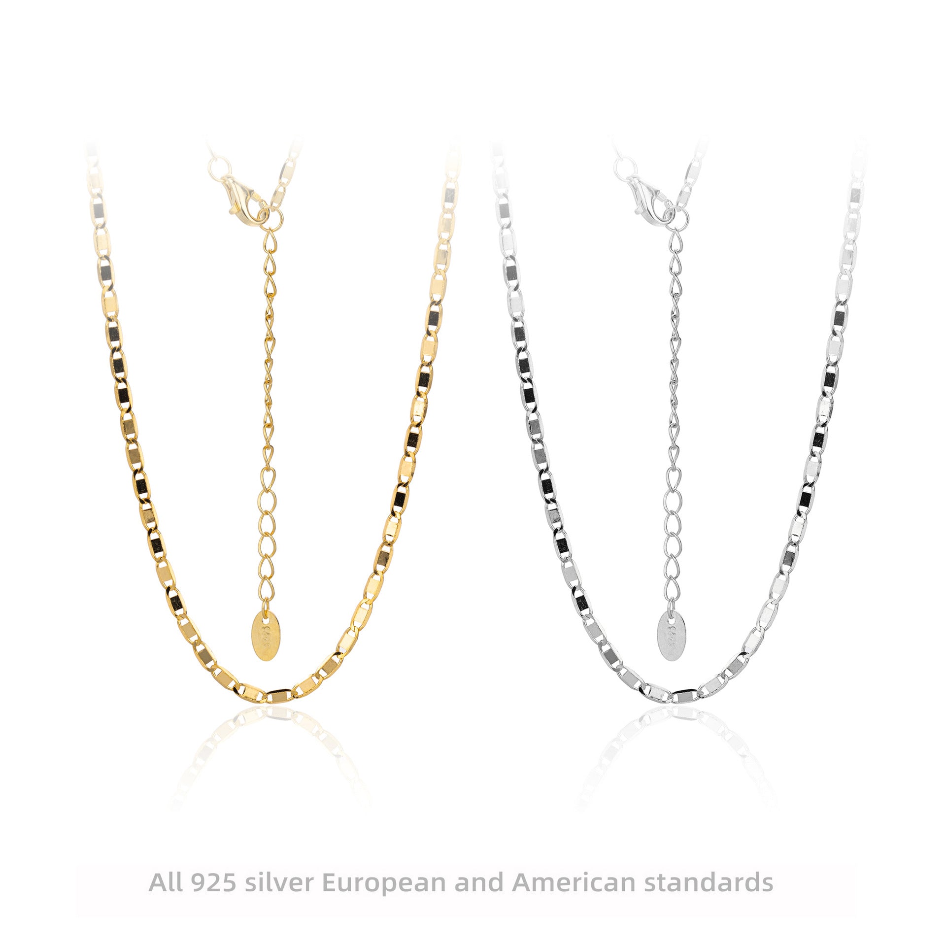 Damen Kette aus hochwertigem 925 Sterling Silber mit eleganten Gliederdesign Shop Nory