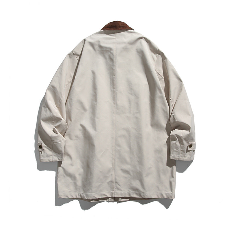 Herren Wachsbeschichteter Outdoor-Mantel mit Cordkragen Shop Nory