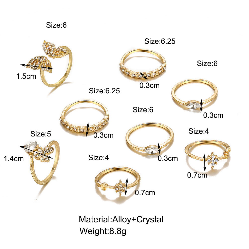 Damen Ring-Set mit funkelnden Zirkonia und kunstvollem Design Shop Nory