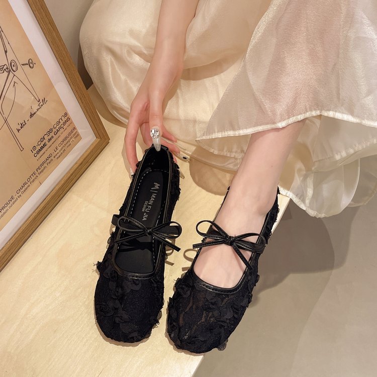 Damen Ballerinas mit floralem Spitzen-Design