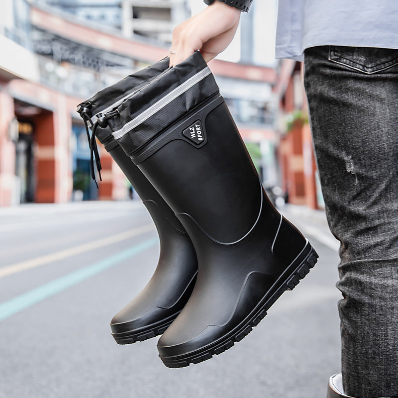 Herren Outdoor-Gummistiefel mit Thermokragen, Zugkordelverschluss und rutschfester Profilsohle Shop Nory