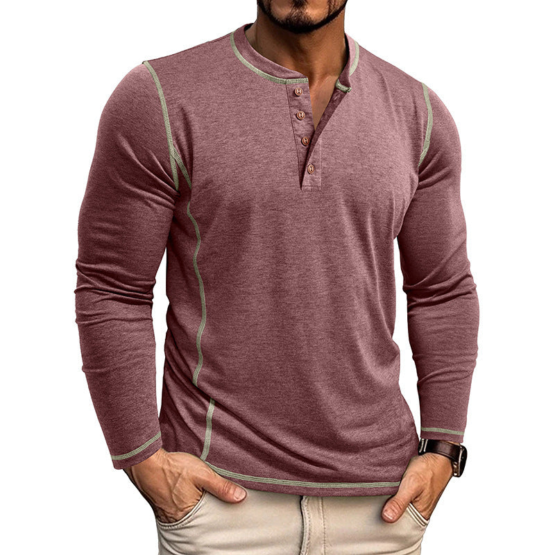 Herren Langarmshirt mit Knopfleiste