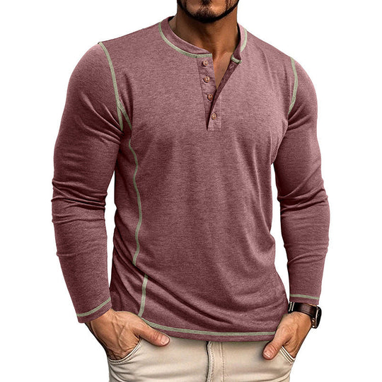 Herren Langarmshirt mit Knopfleiste