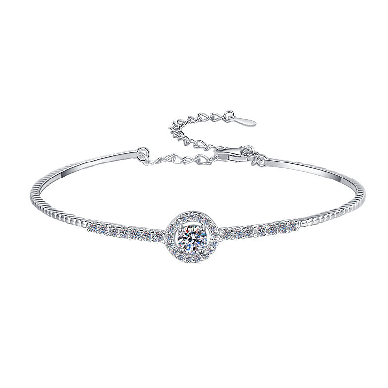 Damen Zartes Armband mit funkelndem Kristall und eleganter Umrandung Shop Nory