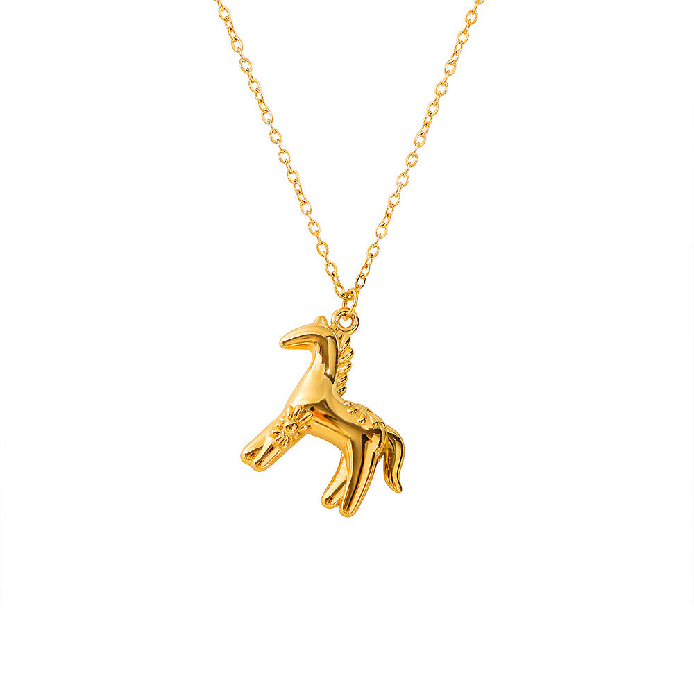 Damen Halskette mit elegantem Pferdeanhänger Shop Nory