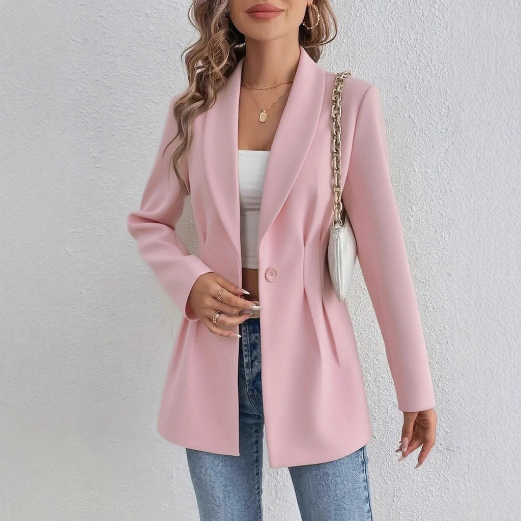 Damen Elegante und geschmackvolle Blazerjacke mit Tailleneinsatz