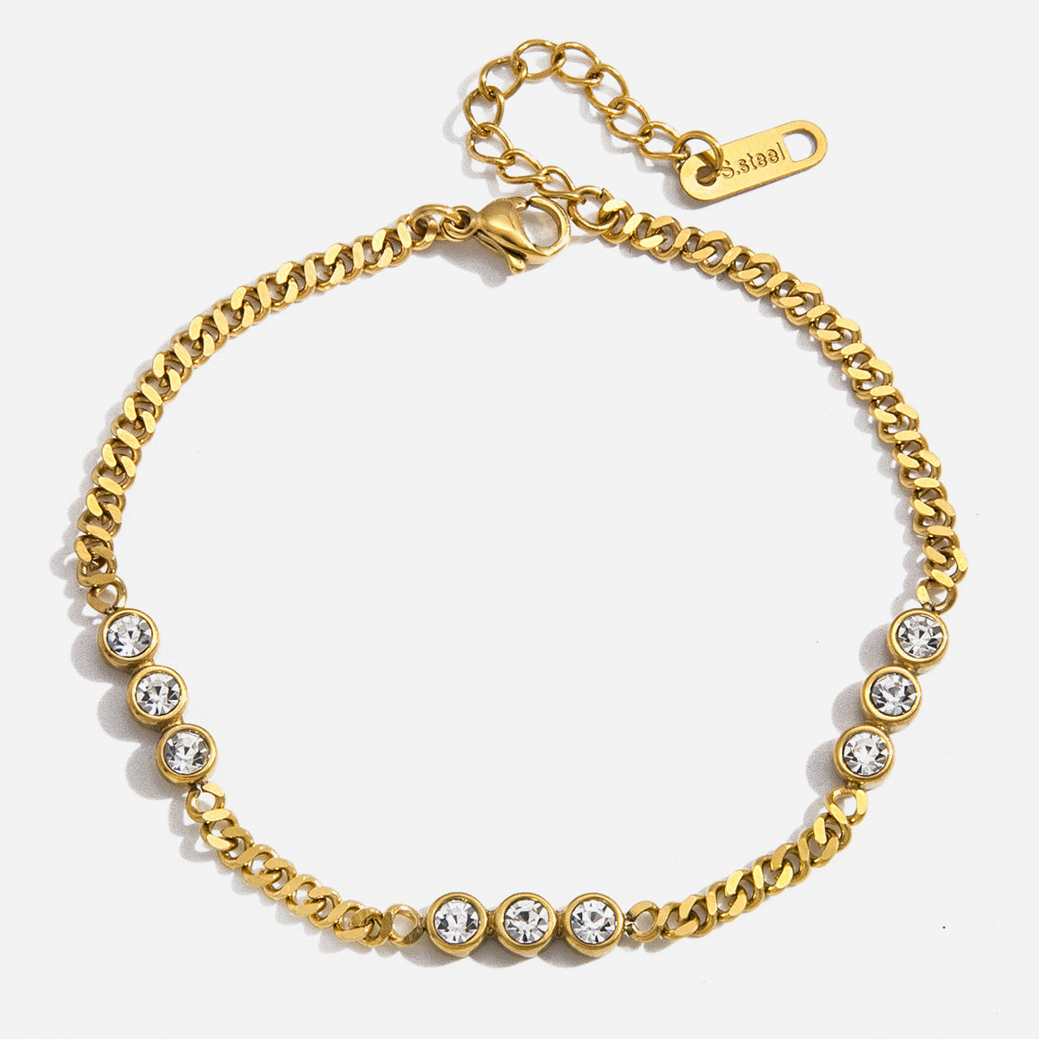 Damen Armband aus hypoallergenem Edelstahl mit edlen Kristallakzenten Shop Nory