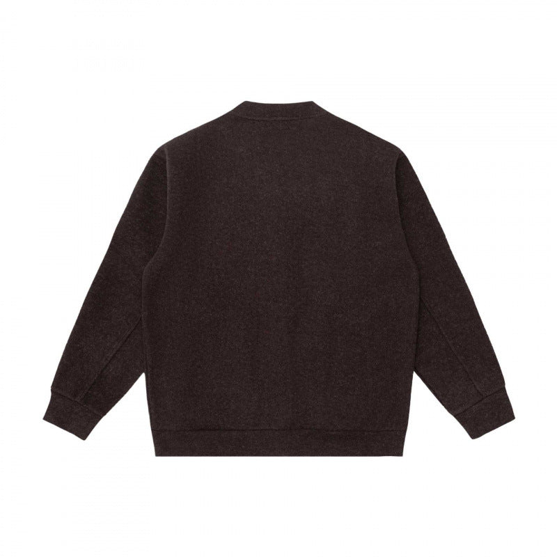 Unisex Lässige Knopfjacke aus Sweatstoff mit Stehkragen, gerippten Bündchen und Eingrifftaschen Shop Nory