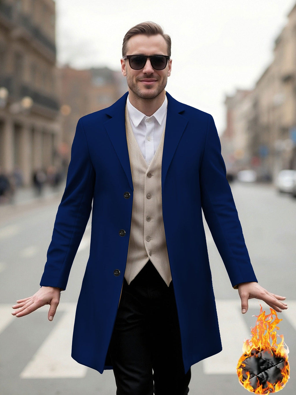 Herren eleganter Langmantel mit modernem Schnitt und optimalem Tragekomfort