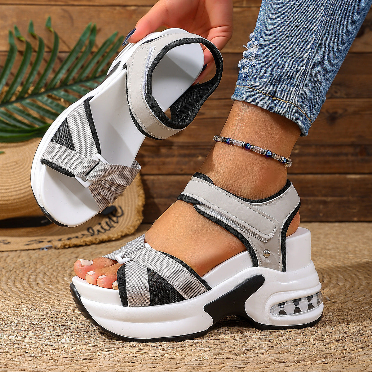 Damen Sportliche Sandalen mit dämpfendem Absatz und verstellbarem Riemendesign