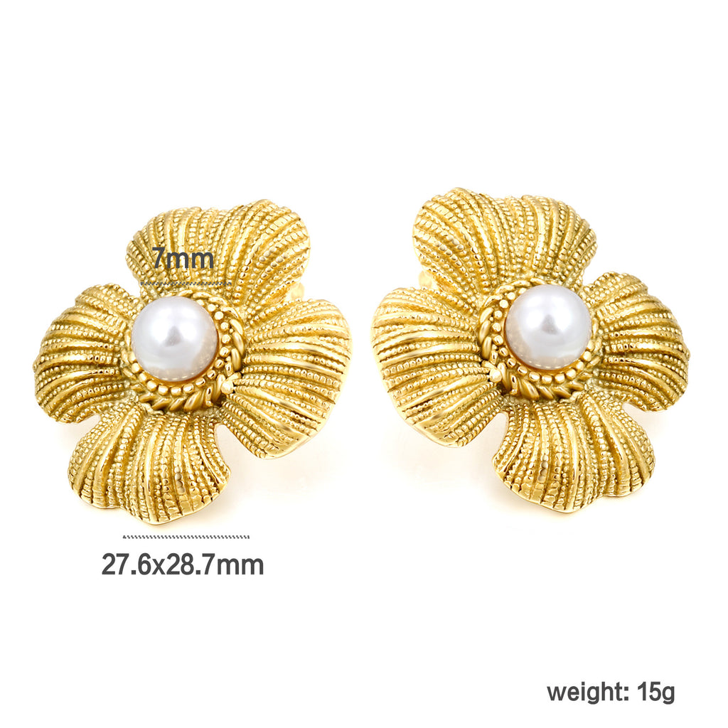Damen Ohrstecker mit elegantem Muschel-Design und hochwertiger Perle Shop Nory