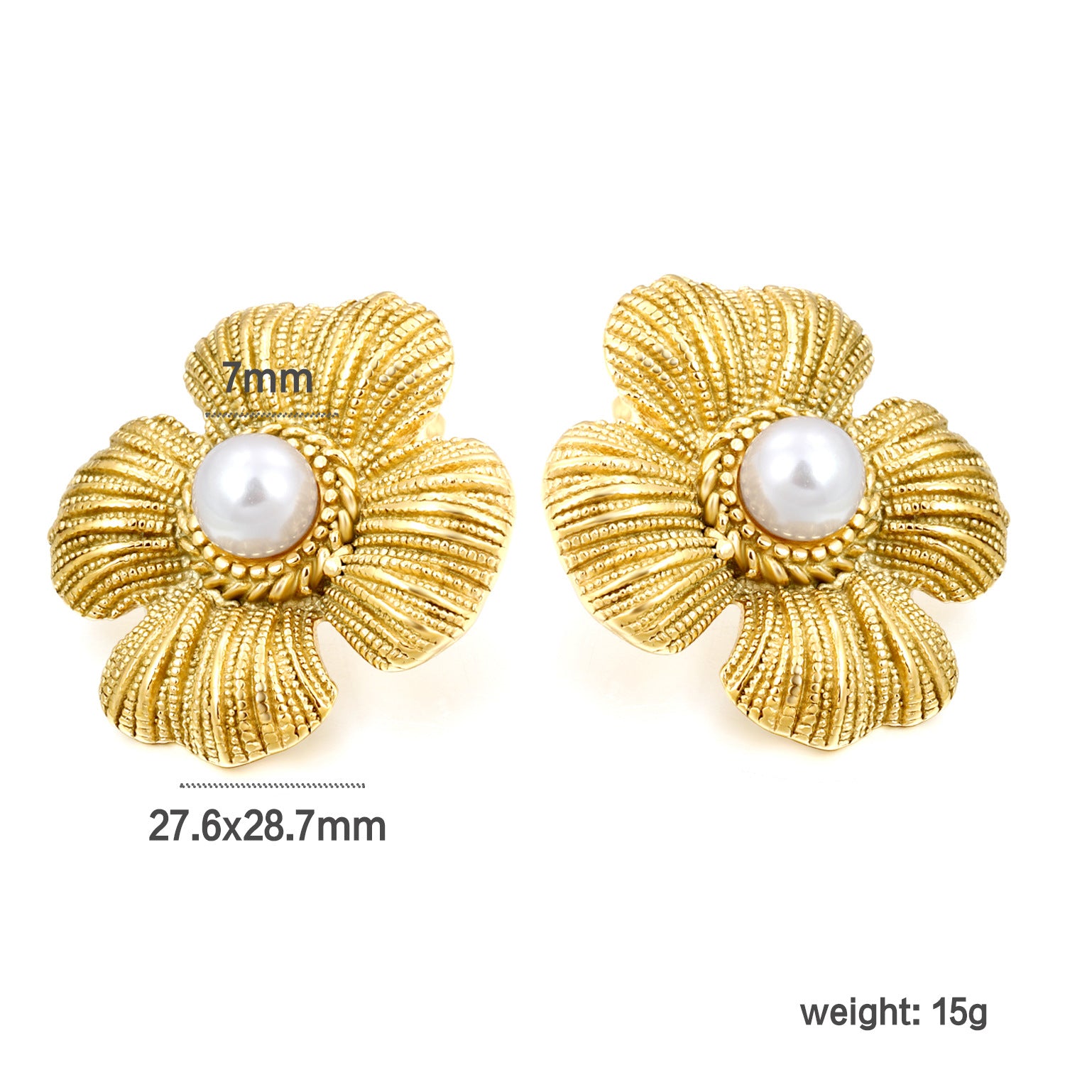 Damen Ohrstecker mit elegantem Muschel-Design und hochwertiger Perle Shop Nory