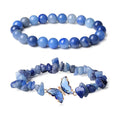 Damen Armbandset aus blauem Edelsteinschmuck mit filigranen Details Shop Nory