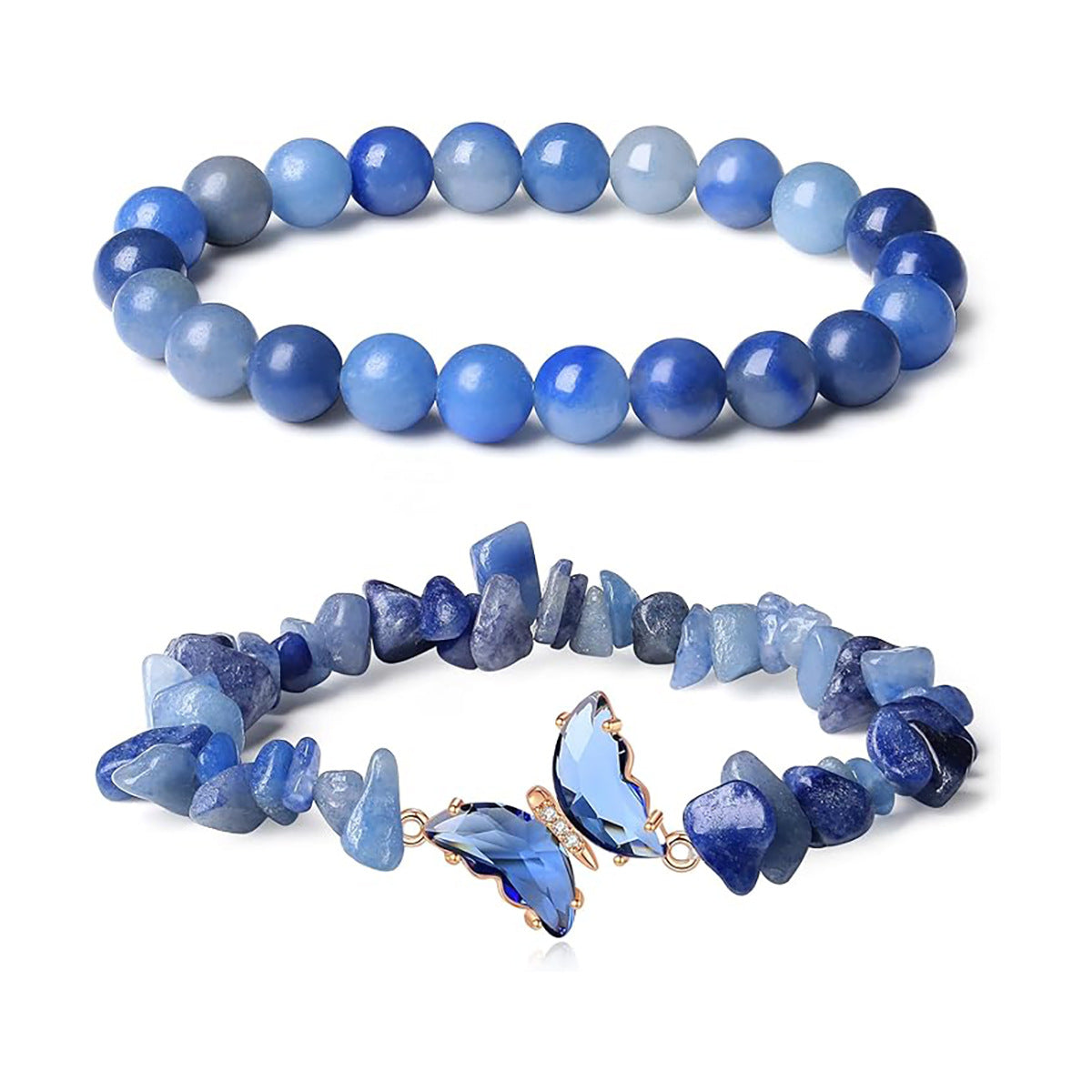 Damen Armbandset aus blauem Edelsteinschmuck mit filigranen Details Shop Nory