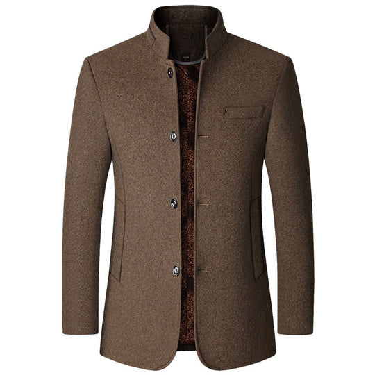 Herren Wollmantel mit Stehkragen und gesteppter Thermofütterung Shop Nory