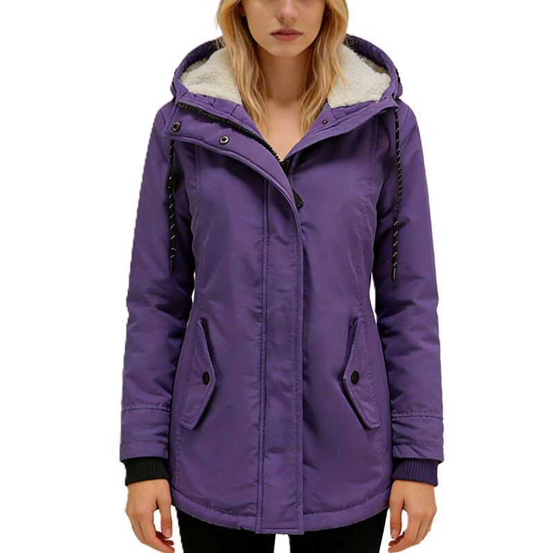 Damen Parka mit Teddyfutter, Kapuze und taillierter Silhouette Shop Nory