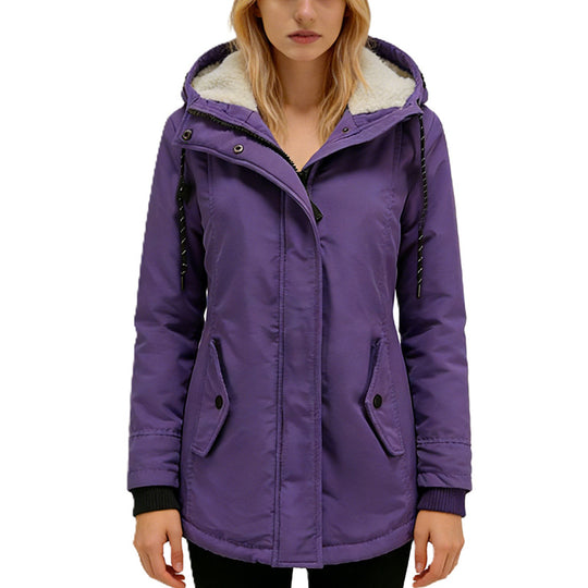 Damen Parka mit Teddyfutter, Kapuze und taillierter Silhouette Shop Nory