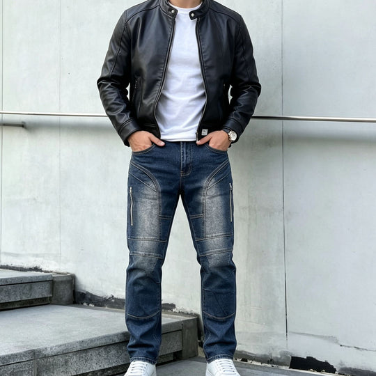 Herren Modische Cargo-Jeans mit Reißverschluss Shop Nory
