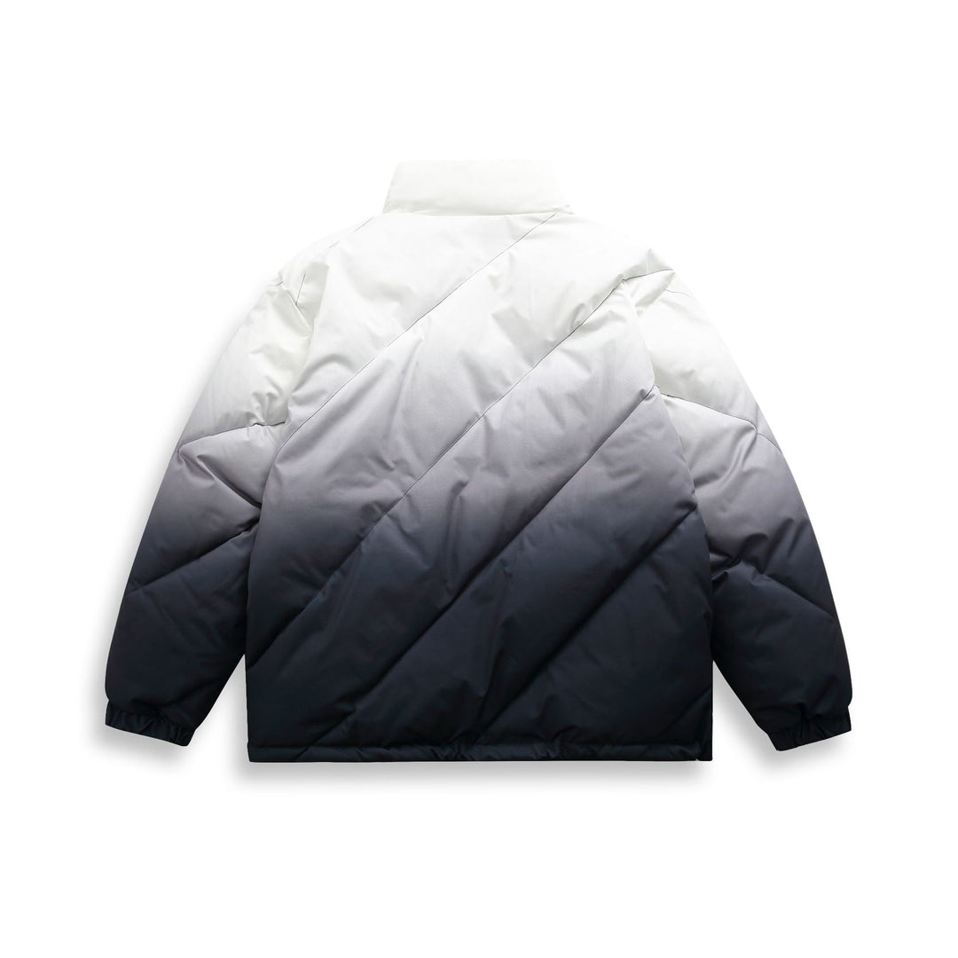 Unisex Kurz geschnittene wattierte Jacke mit Ombre‑Verlauf und diagonal gesteppter Struktur Shop Nory