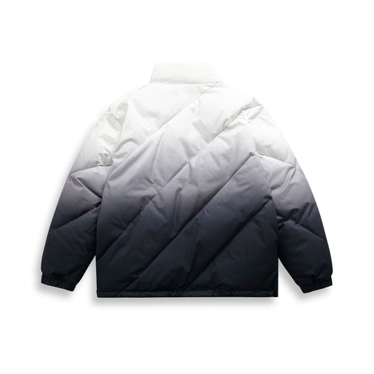 Unisex Kurz geschnittene wattierte Jacke mit Ombre‑Verlauf und diagonal gesteppter Struktur Shop Nory