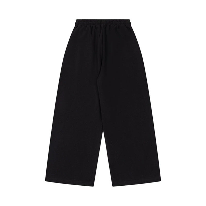 Damen Weite Culotte-Loungehose mit hohem Komfortbund, Kordelzug und Stern-Flaggen-Print Shop Nory